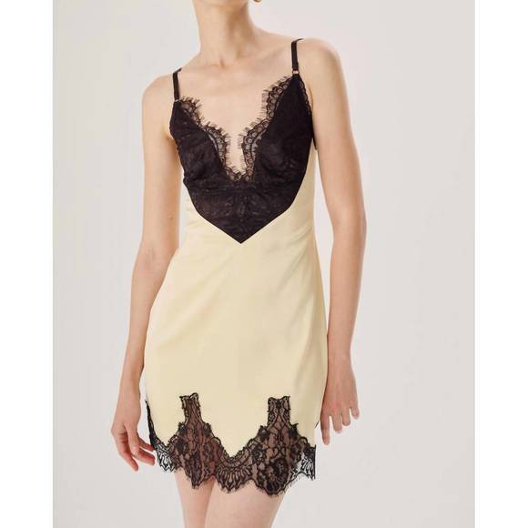NEW RONNY KOBO ayesha dress in buttercream/black - Picture 1 of 4